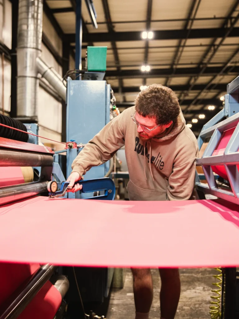 man measuring polyurethane foam